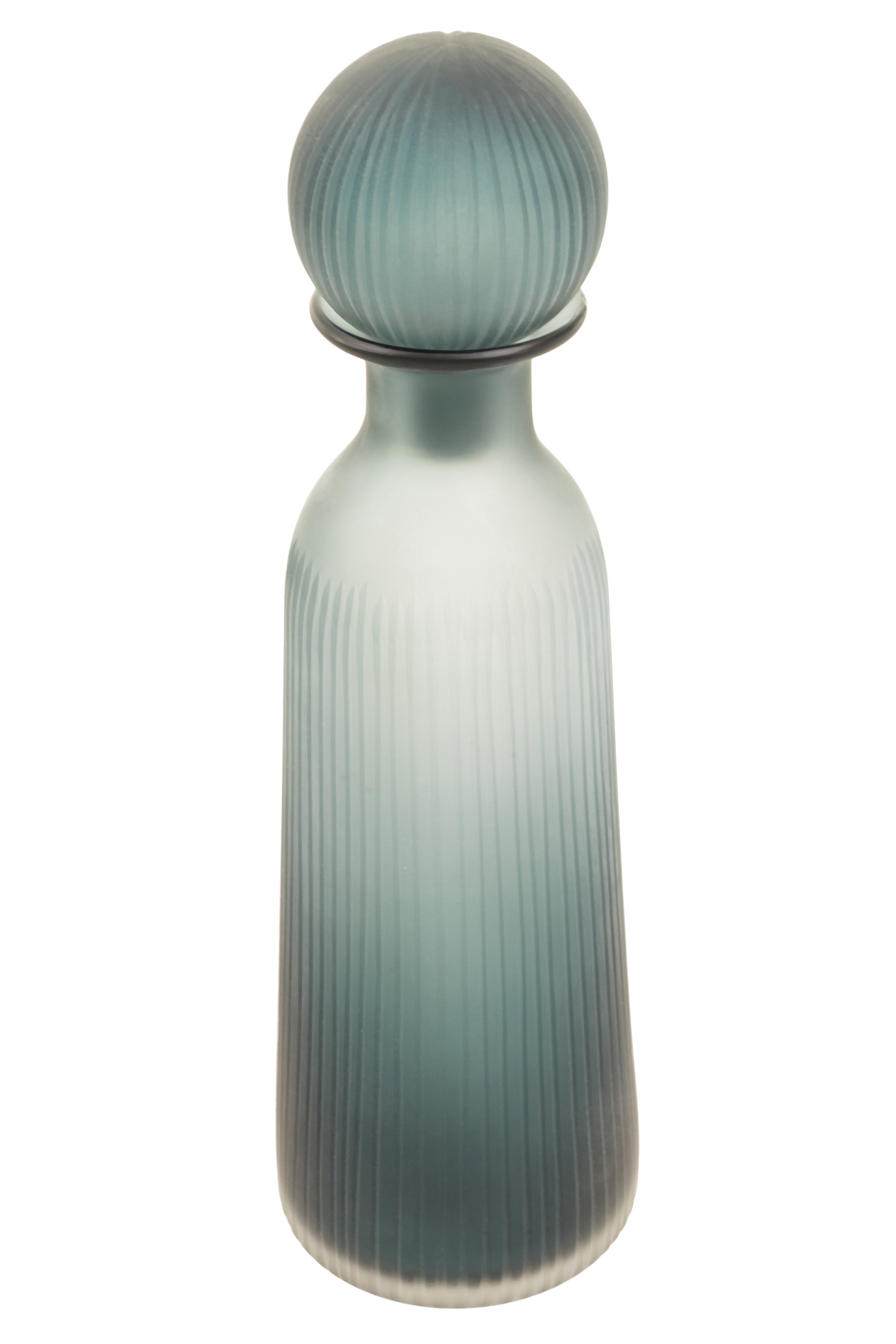 Camilla Frosted Blue Glass Bottle Vase | Large